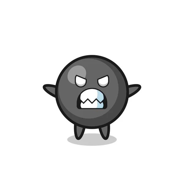 Wrathful Expression Dot Symbol Mascot Character Cute Design — Stock Vector