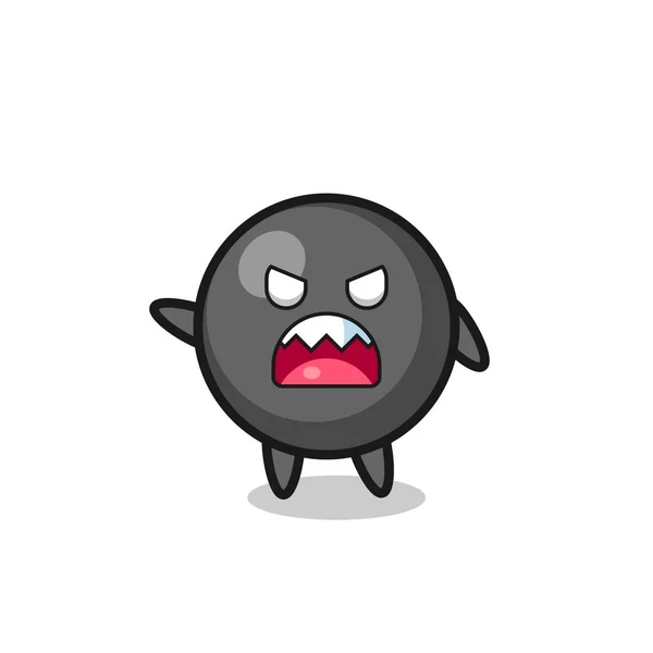 Cute Dot Symbol Cartoon Very Angry Pose Cute Design — Archivo Imágenes Vectoriales