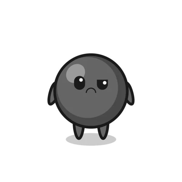 Mascot Dot Symbol Sceptical Face Cute Design — Vetor de Stock