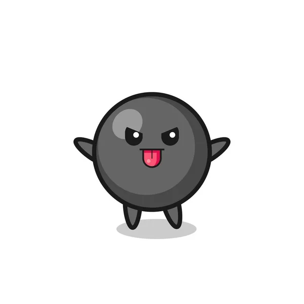 Naughty Dot Symbol Character Mocking Pose Cute Design — Wektor stockowy