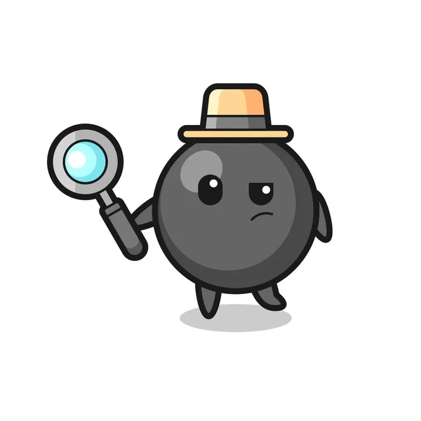 Dot Symbol Detective Character Analyzing Case Cute Design — Stok Vektör