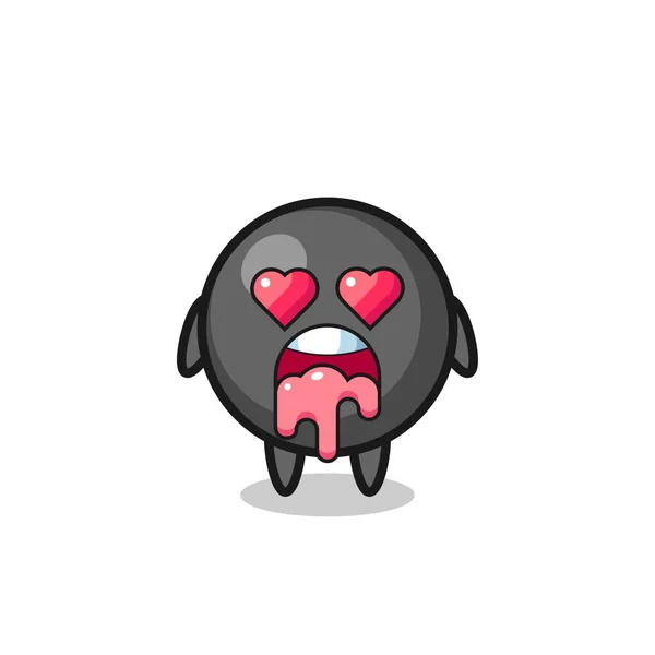 Falling Love Expression Cute Dot Symbol Heart Shaped Eyes Cute — Stock Vector