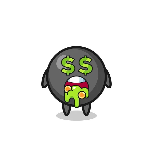 Dot Symbol Character Expression Crazy Money Cute Design — Wektor stockowy