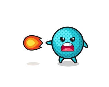 Sevimli dikenli top maskotu ateş gücü, şirin tasarım.