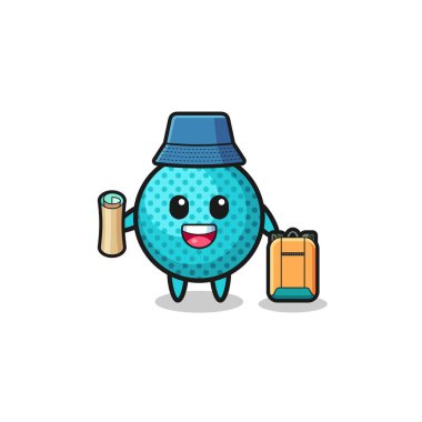 Dikenli top maskotu karakter yürüyüşçü, şirin tasarım