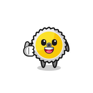 Bıçak maskotu başparmak hareketi yapıyor, şirin tasarım.