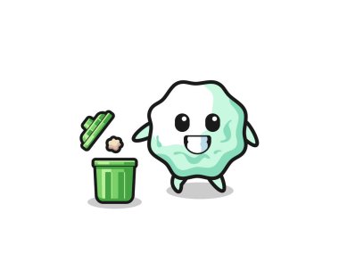 Çöp kutusuna çöp atan sakızların güzel bir tasarımı.