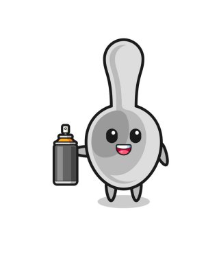 Grafiti bombacısı olarak şirin bir kaşık, şirin bir tasarım.