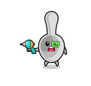 Şirin bir kaşık elinde silah, şirin bir tasarım.