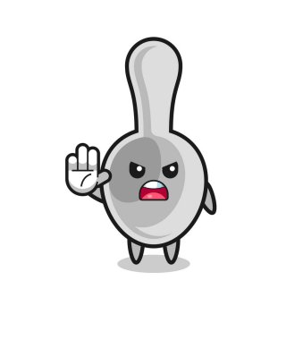 kaşık karakteri dur hareketi yapıyor, şirin tasarım