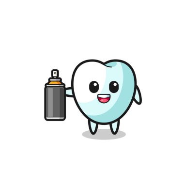 Grafiti bombacısı olarak şirin bir diş, şirin bir tasarım.