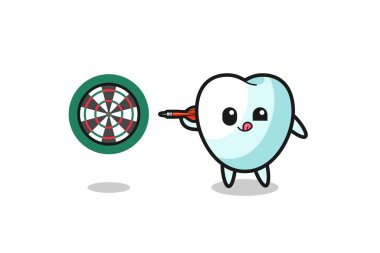 Şirin diş dart oynuyor, şirin tasarım.