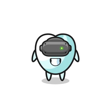 Güzel diş, VR kulaklık, şirin tasarım.