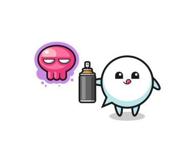 Konuşma balonu karikatürü. Sprey boyalı bir graffiti yap, şirin bir tasarım.