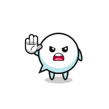 Konuşma balonu karakteri dur hareketi yapıyor, şirin tasarım