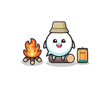 Konuşma balonu karikatürünün kamp çizimi, şirin tasarım.