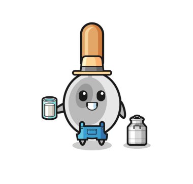 Yemek kaşığı çizgi filmi, mandıracı rolünde, şirin bir tasarım.