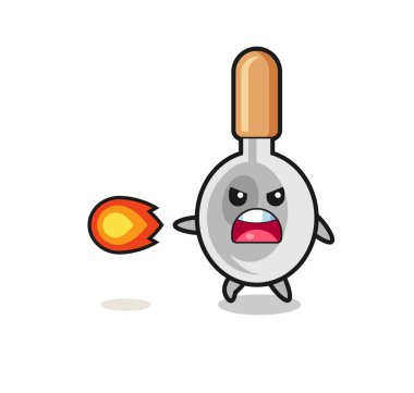 Şirin yemek kaşığı maskotu ateş gücü, şirin tasarım.