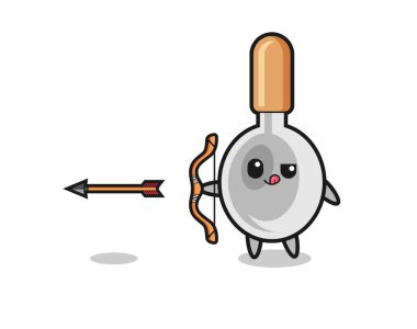 Yemek kaşığı karakteri okçuluğu, şirin tasarım.