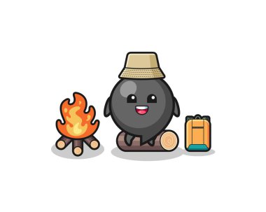 virgül sembolünün kamp çizimi, şirin tasarım.