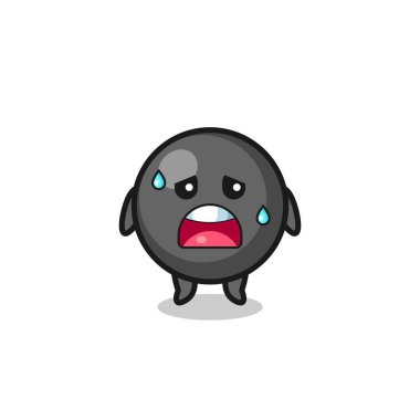 Nokta sembolün yorgunluk karikatürü, şirin tasarım.