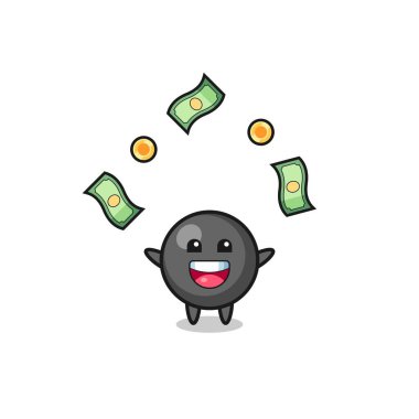 Gökyüzünden para düşen nokta sembolünün çizimi, şirin tasarım