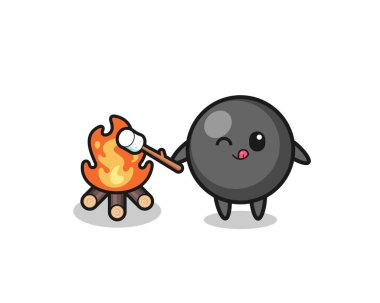 nokta sembol karakteri marşmelov yakıyor, şirin tasarım