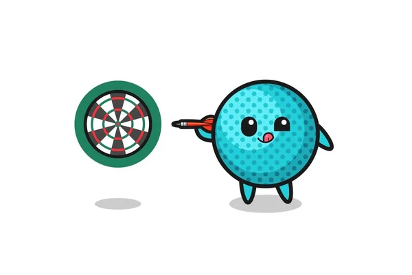 Schattig Spiky Bal Het Spelen Van Dart Schattig Ontwerp — Stockvector