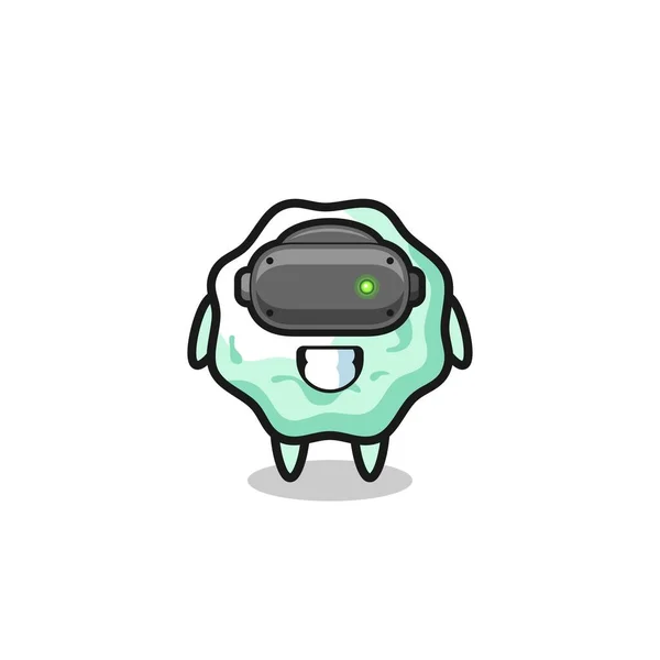 Schattig Kauwgom Met Headset Schattig Ontwerp — Stockvector