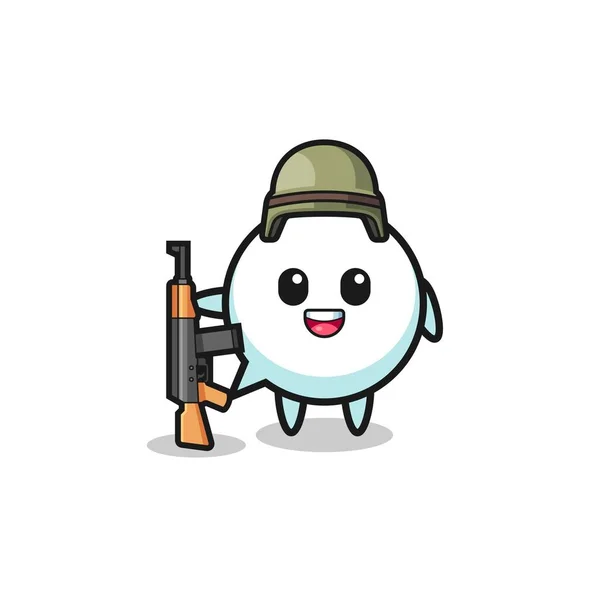 Lindo Discurso Burbuja Mascota Como Soldado Lindo Diseño — Vector de stock