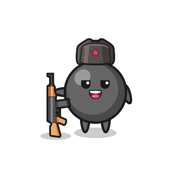 Cute Dot Symbol Cartoon Russian Army Cute Design — Stock Vector