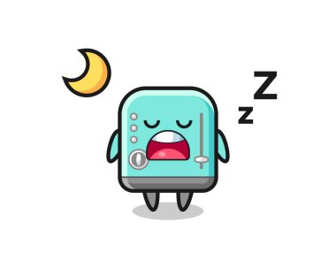 Ekmek kızartma makinesi çizimi, geceleri uyumak, şirin tasarım.