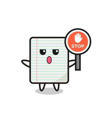 kağıt karakter illüstrasyonunda dur işareti, şirin tasarım