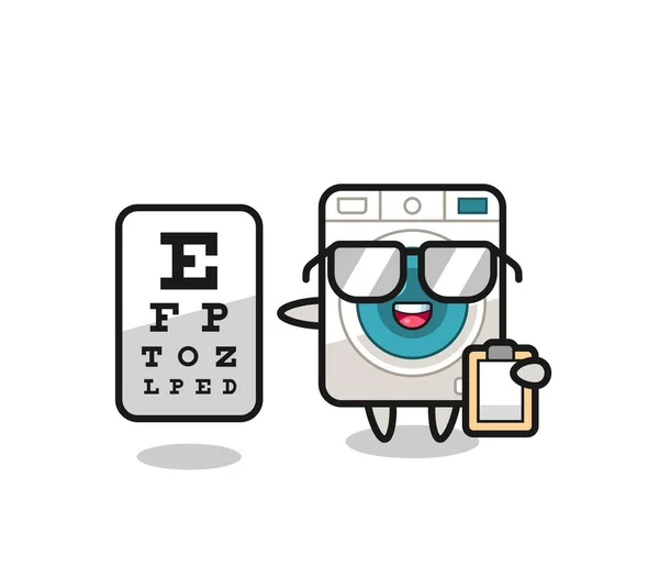 Illustration Washing Machine Mascot Ophthalmology Cute Design — Stock Vector