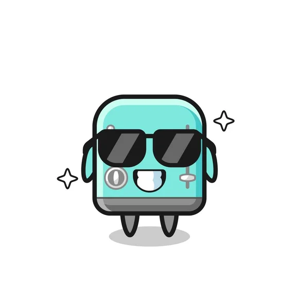 Cartoon Mascot Toaster Cool Gesture Cute Design — Stock Vector