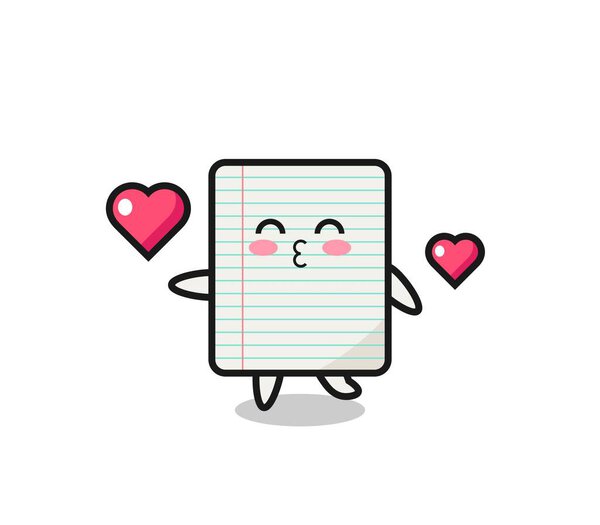 бумажный персонаж мультфильм с жестом поцелуя, милый дизайн