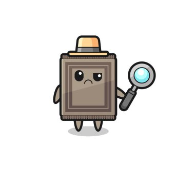 Dedektif olarak sevimli halının maskotu, şirin bir tasarım.