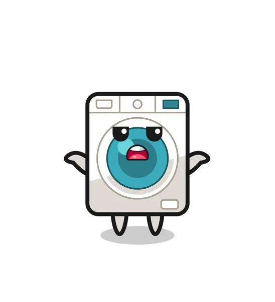 Çamaşır Makinesi Maskotu Karakteri Bileyim Şirin Tasarım Diyor — Stok Vektör