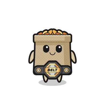 MMA dövüşçüsü buğday çuvalı maskotu.