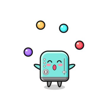 Ekmek kızartma makinesi sirki çizgi filmi balla hokkabazlık yapıyor.