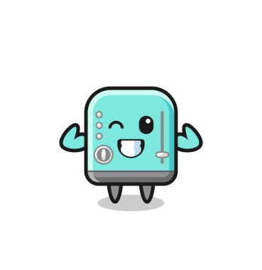 Kas tost makinesi karakteri kaslarını gösteriyor.