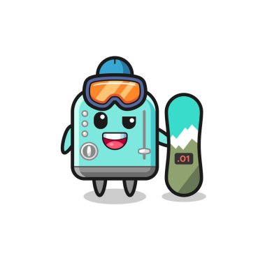 Snowboard stili tost makinesi karakteri.