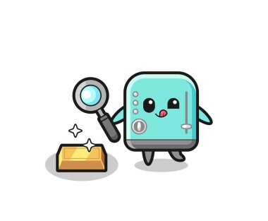 Tost makinesi karakteri altın bülteninin gerçekliğini kontrol ediyor.