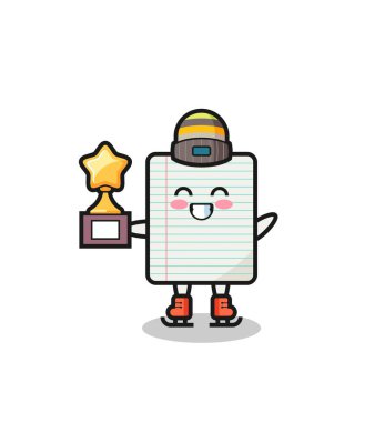 Kağıt karikatür buz patencisi Kazanan kupa