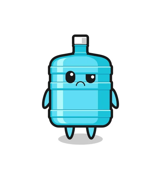 Mascota Botella Agua Galón Con Cara Escéptica Lindo Diseño — Archivo Imágenes Vectoriales