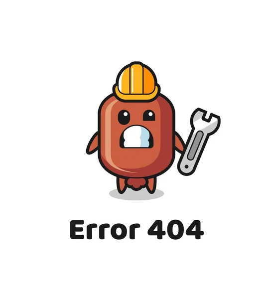 Fehler 404 Mit Dem Niedlichen Wurstmasco — Stockvektor