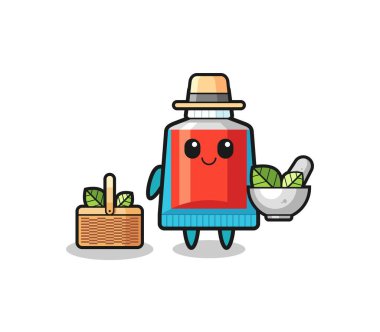 Diş macunu bitkibilimci şirin çizgi film, şirin tasarım.