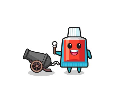 Sevimli diş macunu atışı. Top atışı, şirin tasarım.