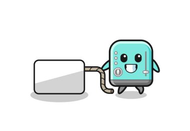 Tost makinesi karikatürü, şirin bir tasarım yapıyor.