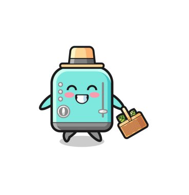 Tost makinesi karakteri bitkisel ve şirin bir tasarım arıyor.